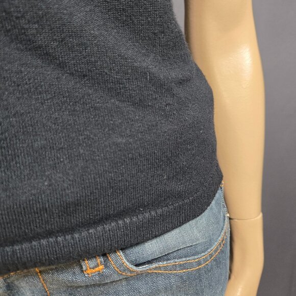 Y2KBlack Polka Dot Sweater Vest Top Size L Office Siren Academia Preppy 1 Piece - Picture 4 of 9